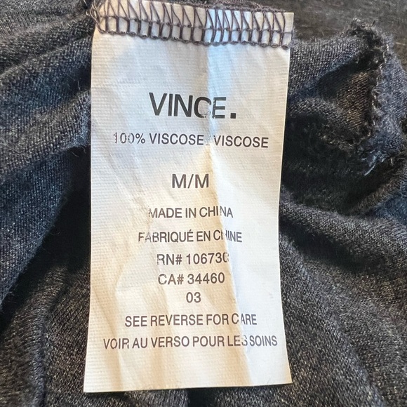 VINCE -Women’s Heathered Black Short Sleeve Tee Shirt Size M - Picture 9 of 11